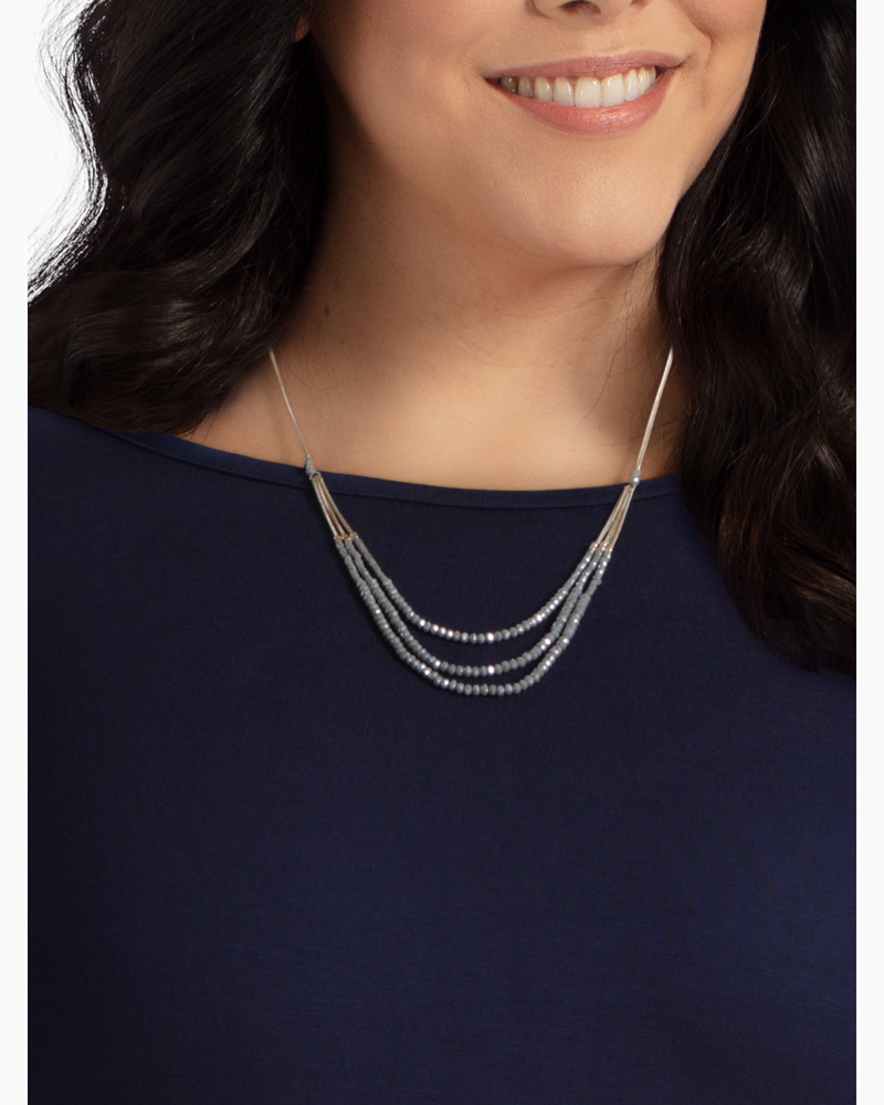 Kasai Beaded Tier Necklace | Gold / Silver