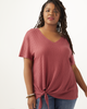Deborah Side Tie Waffle Knit Top - thumbnail
