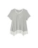 Tara Short Sleeve Woven Trim Knit Tee - thumbnail