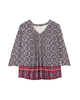 Shay Border Print Long Sleeve Top - thumbnail