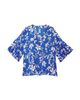 Chrisette 3/4 Flared Sleeve Blouse with Buttons - thumbnail