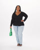Leonor Ruched Full Length Top in Black - thumbnail