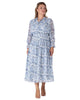 Women's Floral Print Long Ruffle Sleeve Maxi Dress - thumbnail