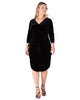 Women's Velvet Ruched Cocktail Mini Dress - thumbnail