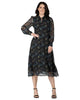 Women's Tie-Neck Flared Skirt Maxi Dress - thumbnail