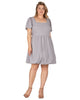 Women's Puff Sleeves Square Neck Balloon Skirt Mini Dress - thumbnail