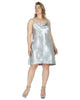 Women's Cowl Neck Spaghetti Strap Satin Slip Mini Dress - thumbnail