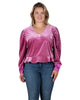 Stretch Velvet Peplum Top - thumbnail