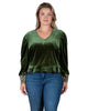 Stretch Velvet Peplum Top - thumbnail