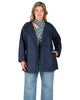 Women's Denim Collarless Buttoned Coat - thumbnail