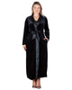 Women's Velvet Wrap Satin Belt Midi Coat Dress - thumbnail