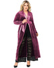 Women's Velvet Wrap Satin Belt Midi Coat Dress - thumbnail