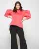 Statement Sleeve Neoprene Top - thumbnail