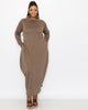 Lana Cowl Turtle Neck Pocket Sweater Dress - thumbnail