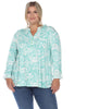 Pleated Long Sleeve Floral Print Blouse - thumbnail