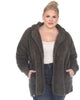 Plush Hooded Cardigan with Pockets - thumbnail