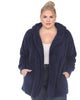 Plush Hooded Cardigan with Pockets - thumbnail