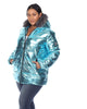 Metallic Puffer Coat with Hoodie - thumbnail