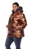 Metallic Puffer Coat with Hoodie - thumbnail