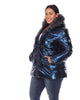 Metallic Puffer Coat with Hoodie - thumbnail