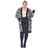 Leopard Print Open Front Sherpa Coat - thumbnail