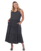 Scoop Neck Tiered Midi Dress - thumbnail