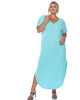 Short Sleeve V-neck Maxi Dress - thumbnail