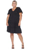 Short Sleeve V-neck Tiered Midi Dress - thumbnail