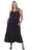 Scoop Neck Tiered Midi Dress - thumbnail
