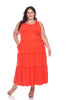 Scoop Neck Tiered Midi Dress - thumbnail