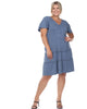 Short Sleeve V-neck Tiered Midi Dress - thumbnail