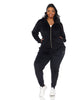 Rhinestone 2 Piece Velour Tracksuit Set - thumbnail
