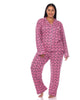 Long Sleeve Heart Print Pajama Set - thumbnail