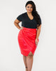 Red Pleather Pleated Skirt - thumbnail