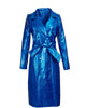Metallic Blue Trench Coat - thumbnail