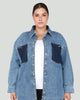 Meredith Three Tone Denim Overshirt - thumbnail