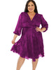 Purple Burnout Wrap Dress - thumbnail