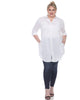 Stretchy Button Down Tunic Top - thumbnail