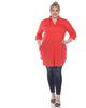 Stretchy Button Down Tunic Top - thumbnail