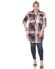 Plaid Button Down Tunic Shirt - thumbnail
