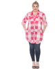 Plaid Button Down Tunic Shirt - thumbnail