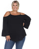 Cold Shoulder Ruffle Sleeve Top - thumbnail