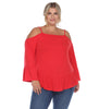 Cold Shoulder Ruffle Sleeve Top - thumbnail
