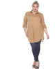 Stretchy Button Down Tunic Top - thumbnail