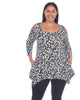 Leopard Cold Shoulder Tunic Top - thumbnail