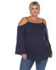 Cold Shoulder Ruffle Sleeve Top - thumbnail