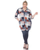 Plaid Button Down Tunic Shirt - thumbnail