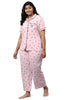 Printed Stylish Night Suit- Pink - thumbnail
