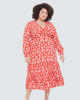 Maria Wrap Front Ruffle Midi Dress - thumbnail
