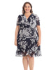 Floral ruffle faux wrap dress - thumbnail
